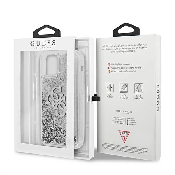 Guess GUHCP12LLG4GSI iPhone 12 Pro Max 6.7" silver/silver hardcase 4G Big Liquid Glittereng