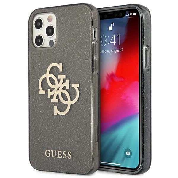 Guess GUHCP12LPCUGL4GBK iPhone 12 Pro Max 6.7" black/black hard case Glitter 4G Big Logoeng
