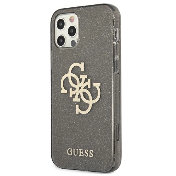 Guess GUHCP12LPCUGL4GBK iPhone 12 Pro Max 6.7" black/black hard case Glitter 4G Big Logoeng