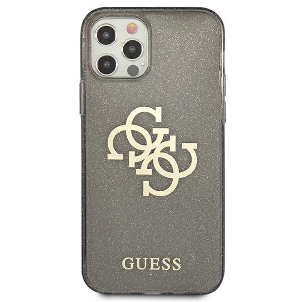 Guess GUHCP12LPCUGL4GBK iPhone 12 Pro Max 6.7" black/black hard case Glitter 4G Big Logoeng
