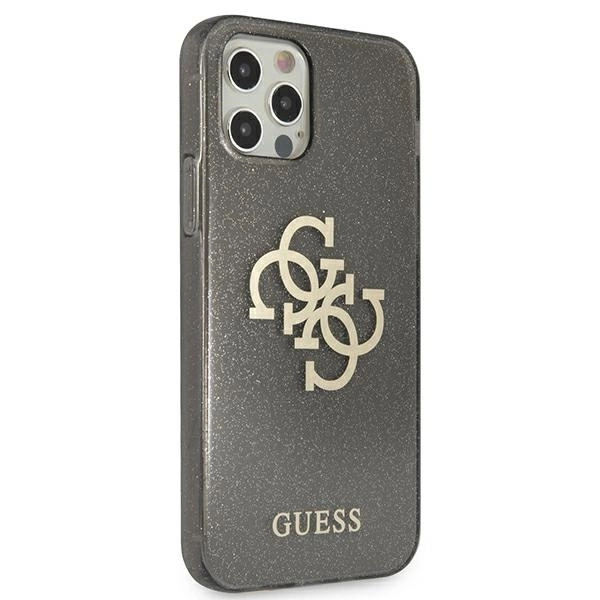 Guess GUHCP12LPCUGL4GBK iPhone 12 Pro Max 6.7" black/black hard case Glitter 4G Big Logoeng