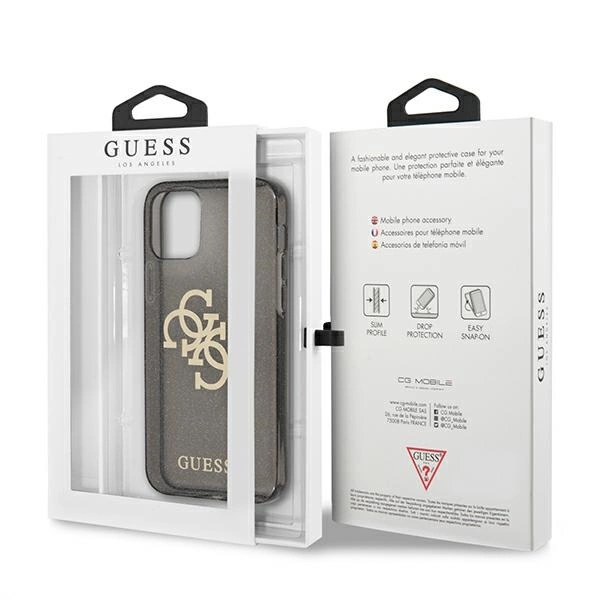 Guess GUHCP12LPCUGL4GBK iPhone 12 Pro Max 6.7" black/black hard case Glitter 4G Big Logoeng