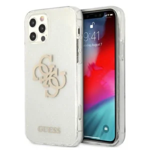 Guess GUHCP12LPCUGL4GTR iPhone 12 Pro Max 6.7" transparent hard case Glitter 4G Big Logoeng