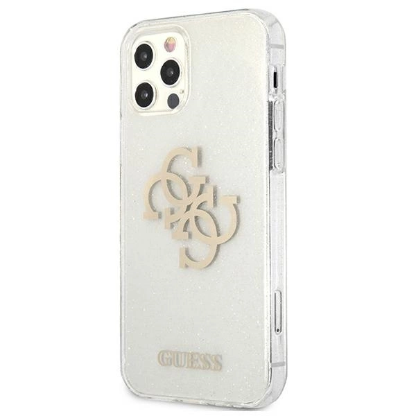 Guess GUHCP12LPCUGL4GTR iPhone 12 Pro Max 6.7" transparent hard case Glitter 4G Big Logoeng