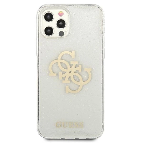 Guess GUHCP12LPCUGL4GTR iPhone 12 Pro Max 6.7" transparent hard case Glitter 4G Big Logoeng
