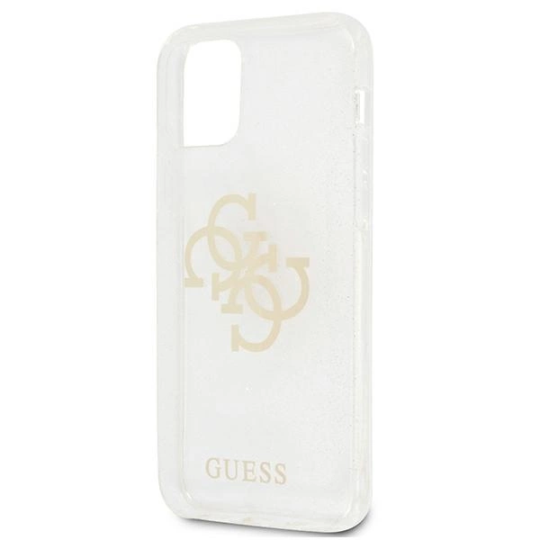 Guess GUHCP12LPCUGL4GTR iPhone 12 Pro Max 6.7" transparent hard case Glitter 4G Big Logoeng