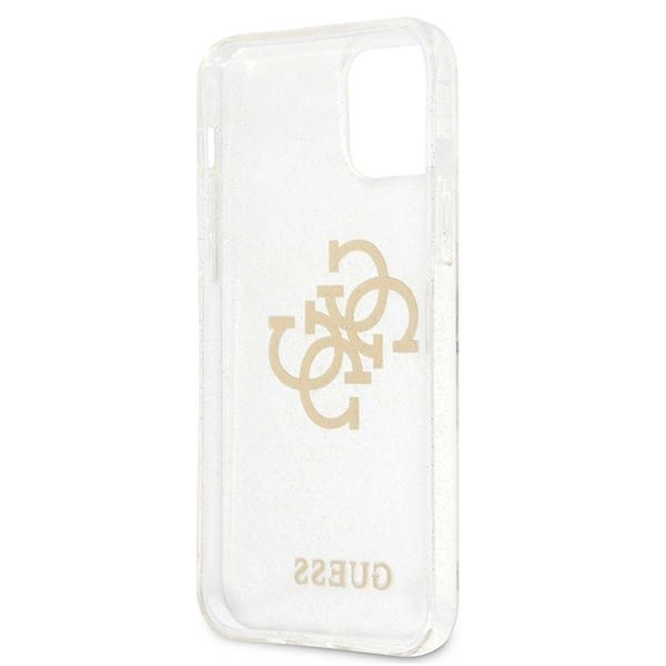 Guess GUHCP12LPCUGL4GTR iPhone 12 Pro Max 6.7" transparent hard case Glitter 4G Big Logoeng