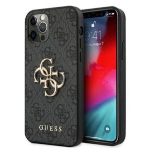Guess GUHCP12M4GMGGR iPhone 12/12 Pro 6,1" szary/grey hardcase 4G Big Metal Logoeng