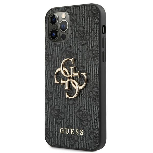 Guess GUHCP12M4GMGGR iPhone 12/12 Pro 6,1" szary/grey hardcase 4G Big Metal Logoeng
