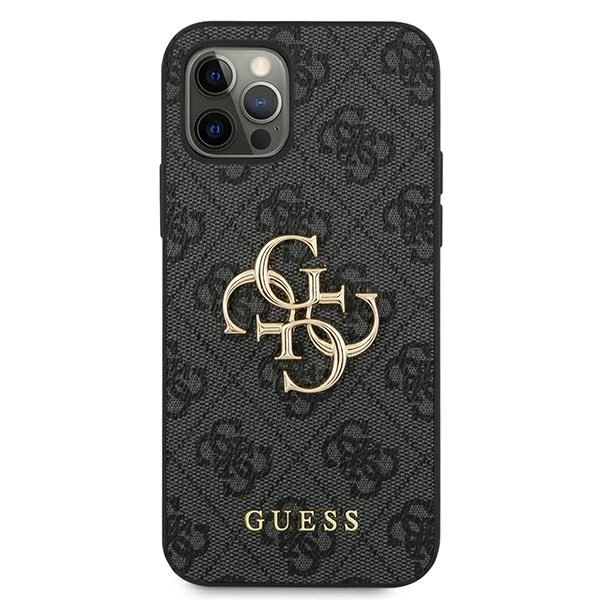 Guess GUHCP12M4GMGGR iPhone 12/12 Pro 6,1" szary/grey hardcase 4G Big Metal Logoeng