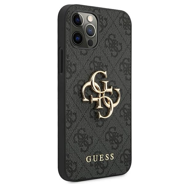 Guess GUHCP12M4GMGGR iPhone 12/12 Pro 6,1" szary/grey hardcase 4G Big Metal Logoeng