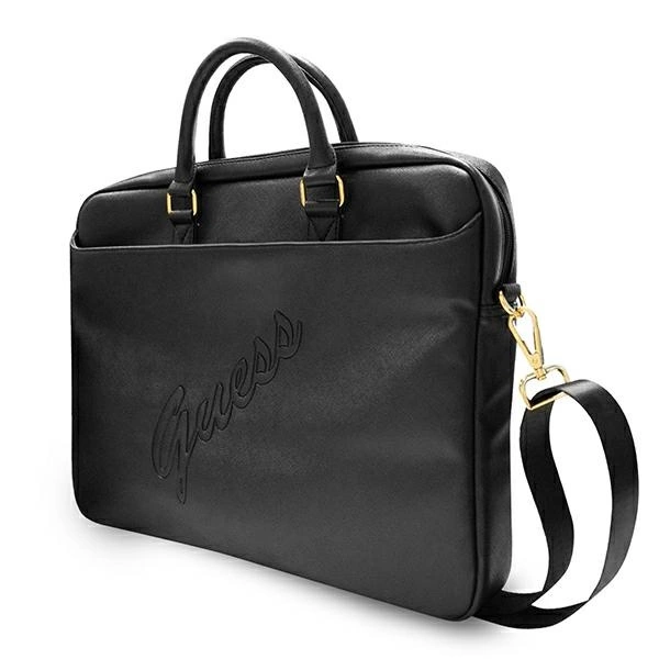 Guess Saffiano Script bag for a 16" laptop - blackeng