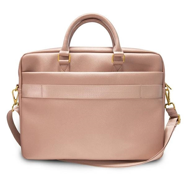 Guess Saffiano Script 16" Laptop Bag - Pinkeng