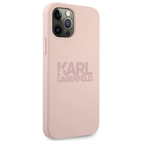 Karl Lagerfeld KLHCP12LSTKLTLP iPhone 12 Pro Max 6,7" Silicone Stack Logo różowy/pinkeng