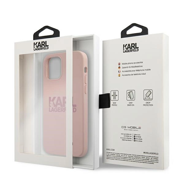 Karl Lagerfeld KLHCP12LSTKLTLP iPhone 12 Pro Max 6,7" Silicone Stack Logo różowy/pinkeng