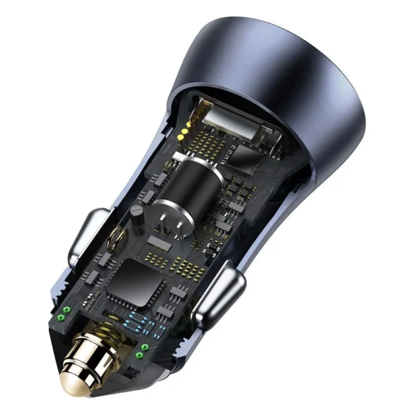 Baseus Golden Contactor Pro fast car charger 2x USB 40 W Quick Charge SCP FCP AFC + USB - USB Type C cable gray (TZCCJD-A0G)eng