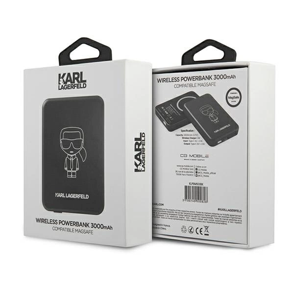 Karl Lagerfeld Powerbank indukcyjny KLPBMSOIBK 3000mAh MagSafeeng