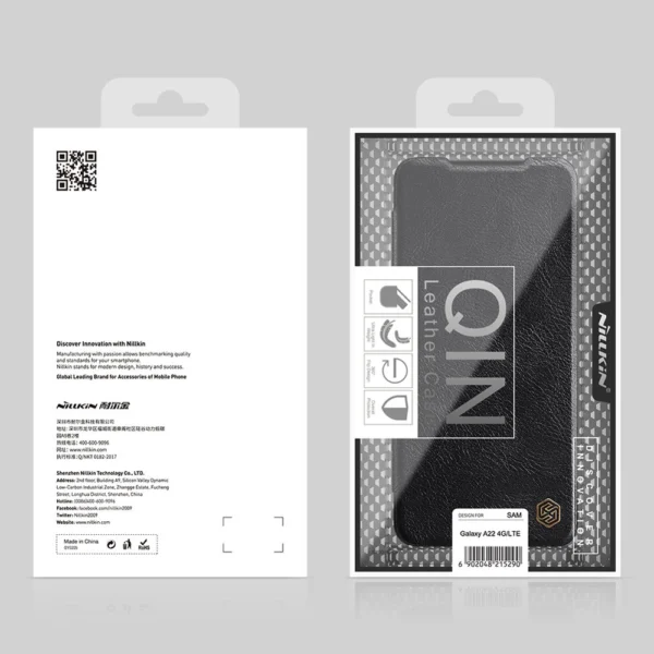 Nillkin Qin leather holster case for Samsung Galaxy A22 4G blackeng