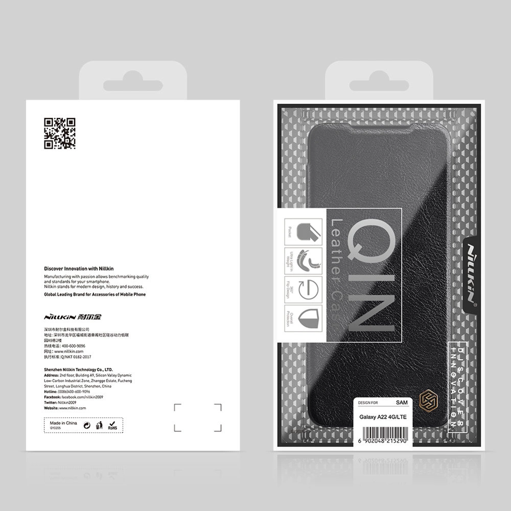 Nillkin Qin leather holster case for Samsung Galaxy A22 4G browneng