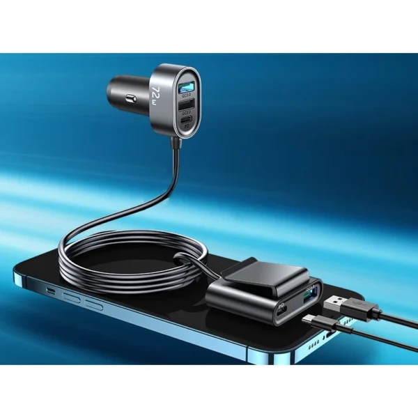 Joyroom car charger 2xPD + 2xQC3.0 72W 1.5m black (JR-CL05)eng