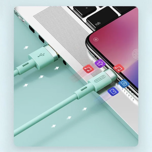 Joyroom Liquid Silicone Data Cable N2 USB-A / USB-C 2.4A 1.2 m - whiteeng