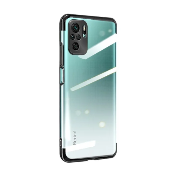 Clear Color Case Gel TPU Electroplating frame Cover for Xiaomi Redmi Note 10 5G / Poco M3 Pro blackeng