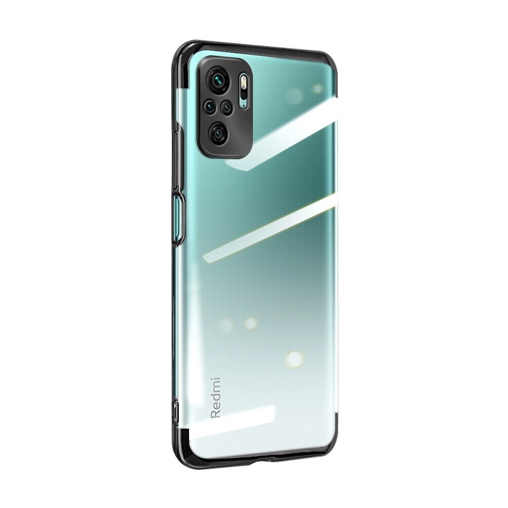 Clear Color Case Gel TPU Electroplating frame Cover for Xiaomi Redmi Note 10 5G / Poco M3 Pro blackeng