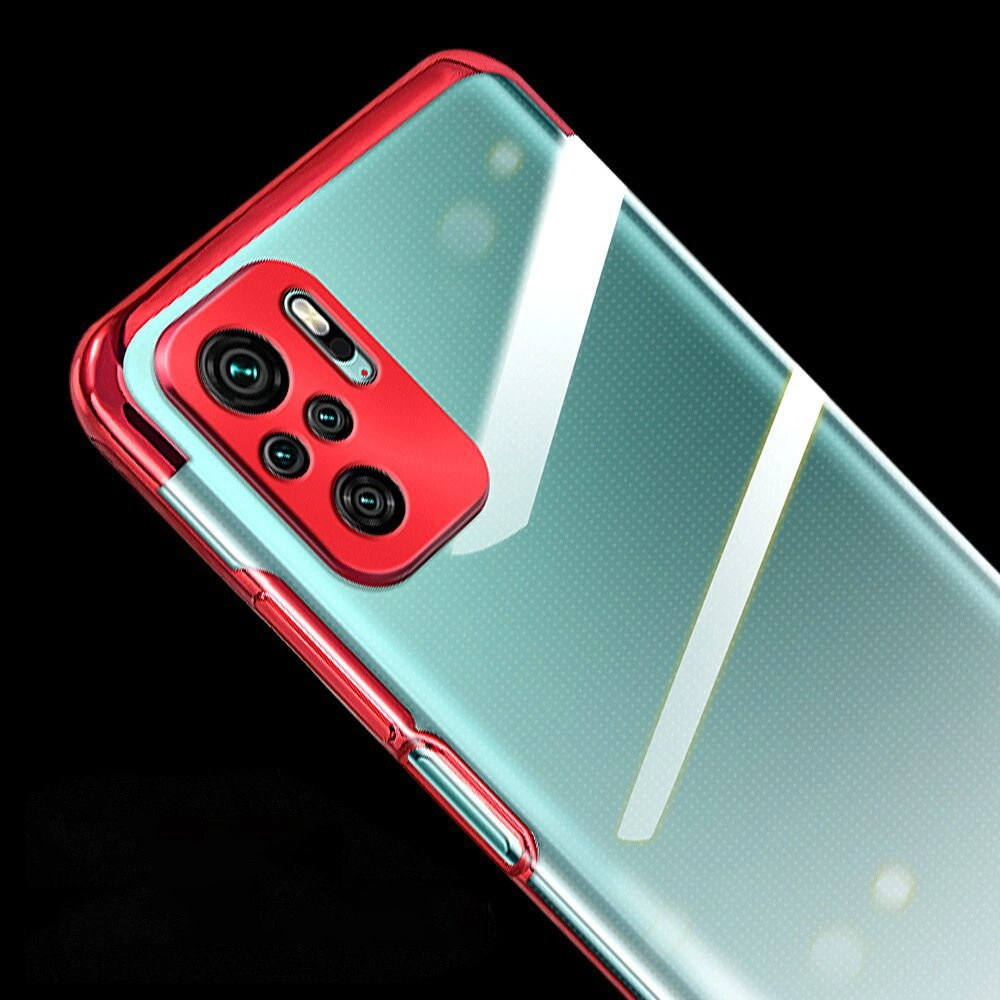 Clear Color Case Gel TPU Electroplating frame Cover for Xiaomi Redmi Note 10 5G / Poco M3 Pro blackeng
