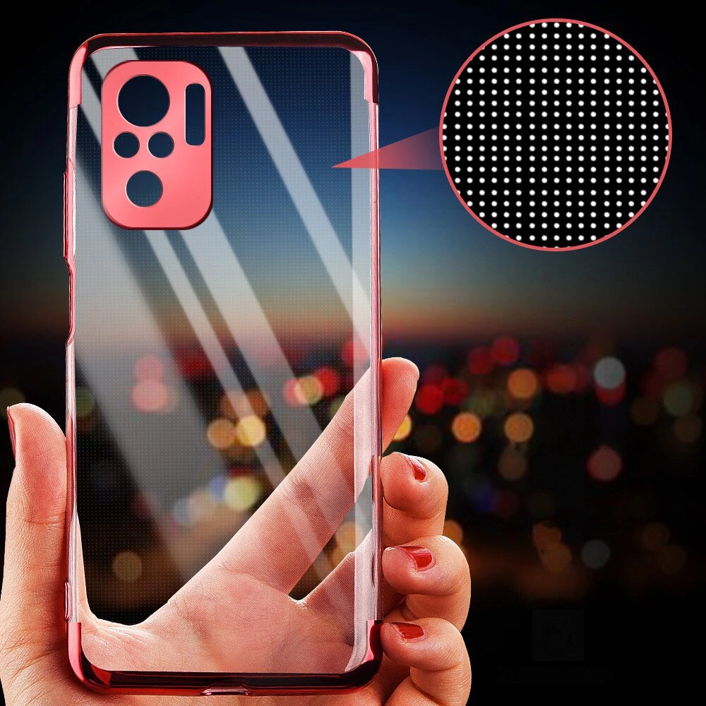 Clear Color Case Gel TPU Electroplating frame Cover for Xiaomi Redmi Note 10 5G / Poco M3 Pro blackeng