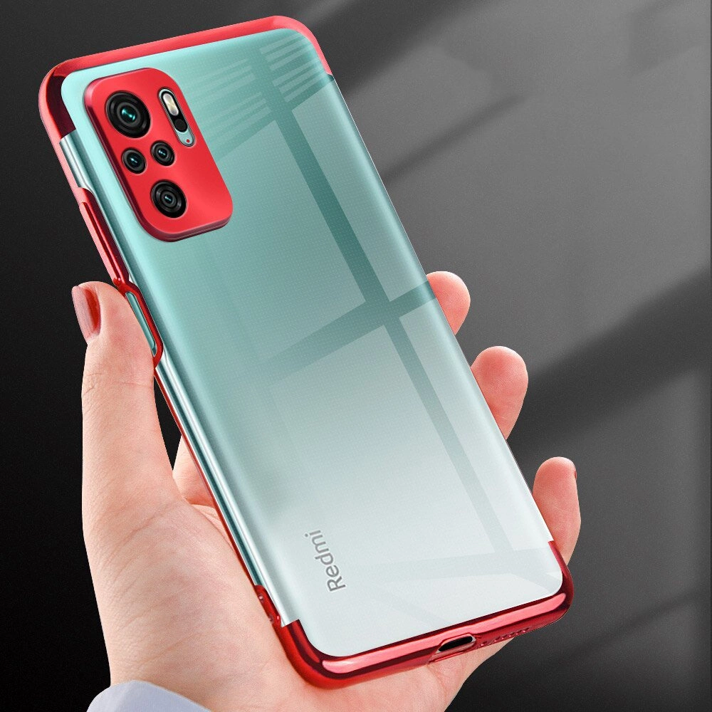 Clear Color Case Gel TPU Electroplating frame Cover for Xiaomi Redmi Note 10 5G / Poco M3 Pro blackeng