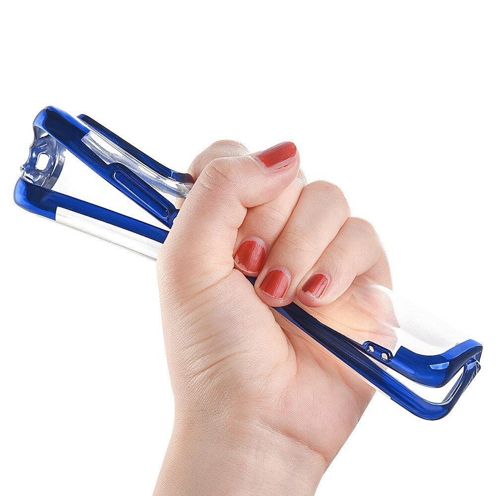 Clear Color Case Gel TPU Electroplating frame Cover for Xiaomi Redmi Note 10 5G / Poco M3 Pro blueeng