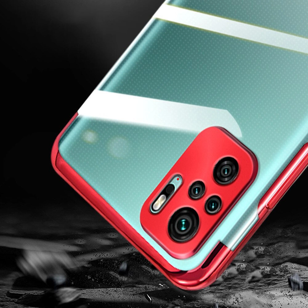 Clear Color Case Gel TPU Electroplating frame Cover for Xiaomi Redmi Note 10 5G / Poco M3 Pro blueeng