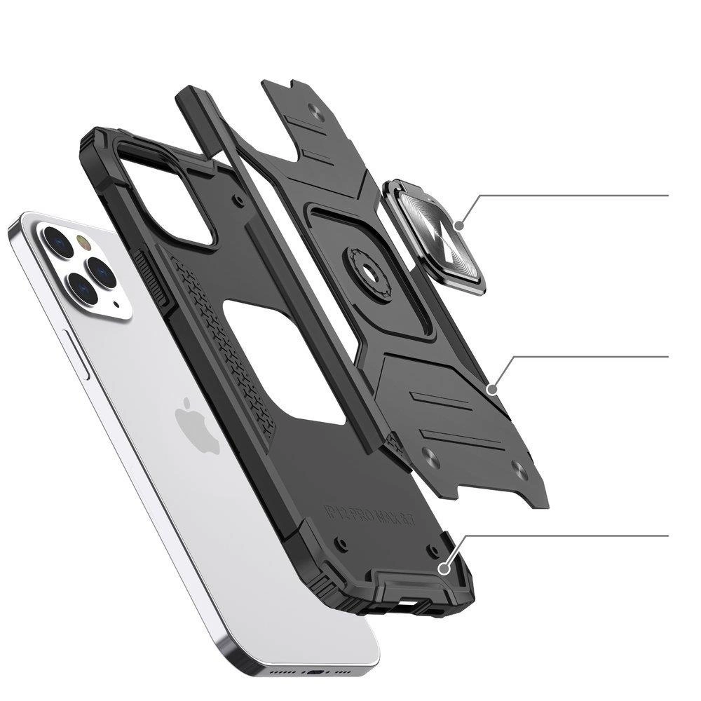 Wozinsky Ring Armor Case Kickstand Tough Rugged Cover for iPhone 13 Pro Max rose goldeng