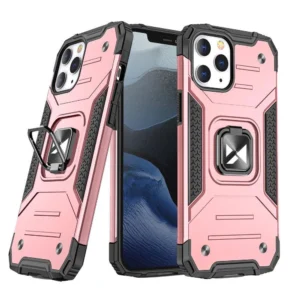 Wozinsky Ring Armor Case Kickstand Tough Rugged Cover for iPhone 13 rose goldeng