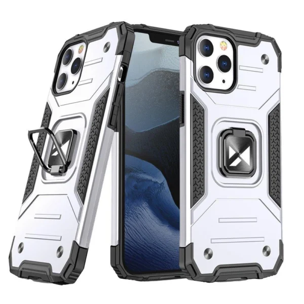 Wozinsky Ring Armor Case Kickstand Tough Rugged Cover for iPhone 13 Pro silvereng