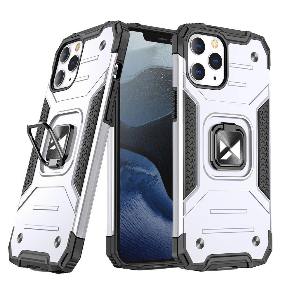 Wozinsky Ring Armor Case Kickstand Tough Rugged Cover for iPhone 13 Pro silvereng