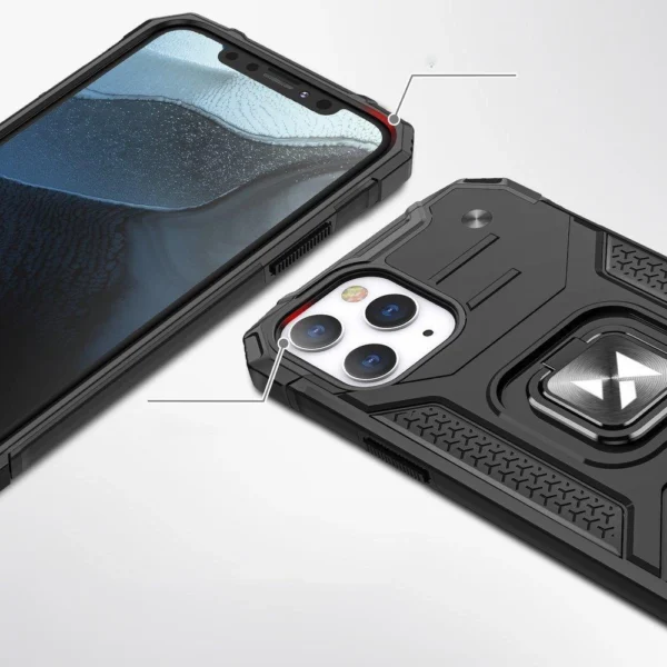 Wozinsky Ring Armor Case Kickstand Tough Rugged Cover for iPhone 13 Pro blackeng