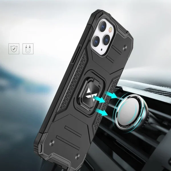 Wozinsky Ring Armor Case Kickstand Tough Rugged Cover for iPhone 13 Pro blackeng