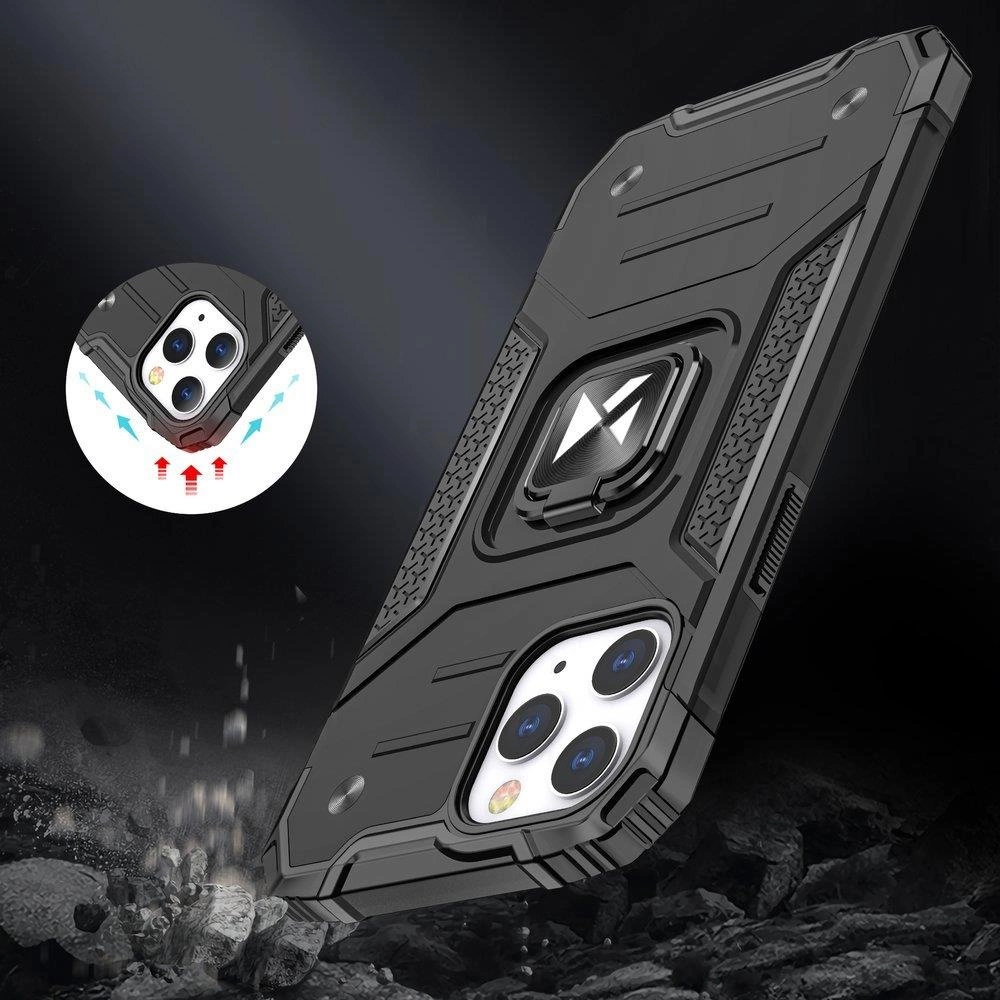 Wozinsky Ring Armor Case Kickstand Tough Rugged Cover for iPhone 13 Pro blackeng