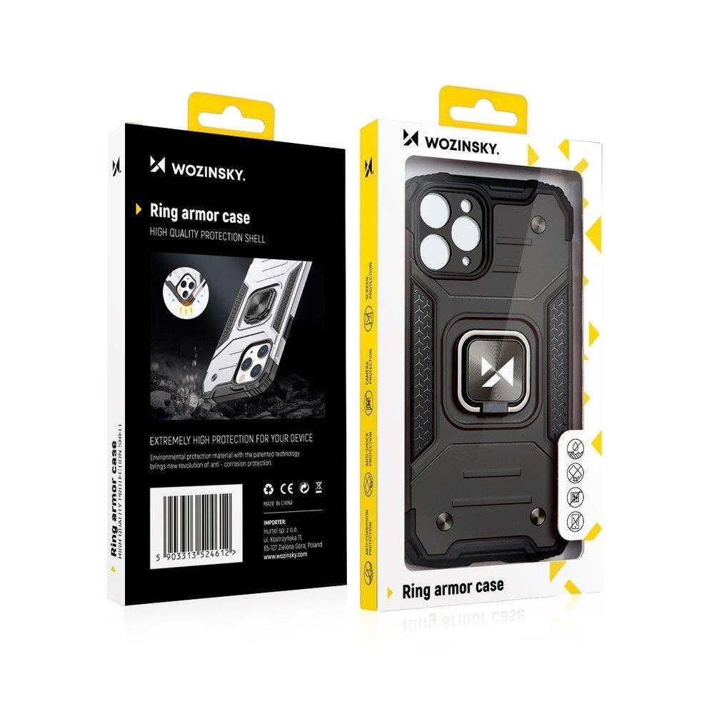 Wozinsky Ring Armor Case Kickstand Tough Rugged Cover for iPhone 13 Pro blackeng