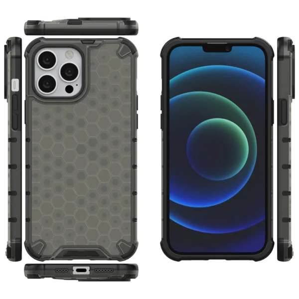 Honeycomb Case armor cover with TPU Bumper for iPhone 13 Pro Max blackeng