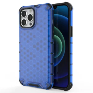 Honeycomb Case armor cover with TPU Bumper for iPhone 13 Pro Max blueeng