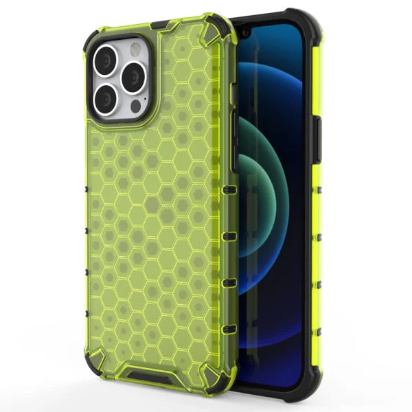 Honeycomb Case armor cover with TPU Bumper for iPhone 13 Pro Max greeneng