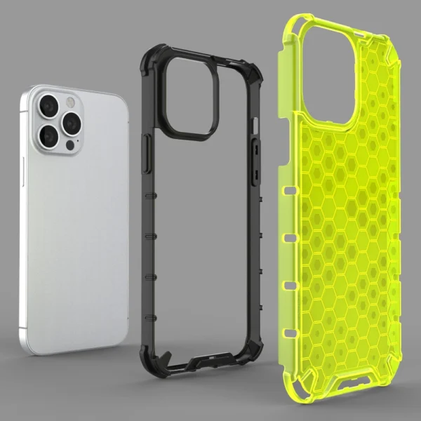 Honeycomb Case armor cover with TPU Bumper for iPhone 13 Pro Max greeneng