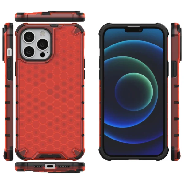 Honeycomb Case armor cover with TPU Bumper for iPhone 13 Pro Max redeng