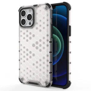 Honeycomb Case armor cover with TPU Bumper for iPhone 13 Pro Max transparenteng