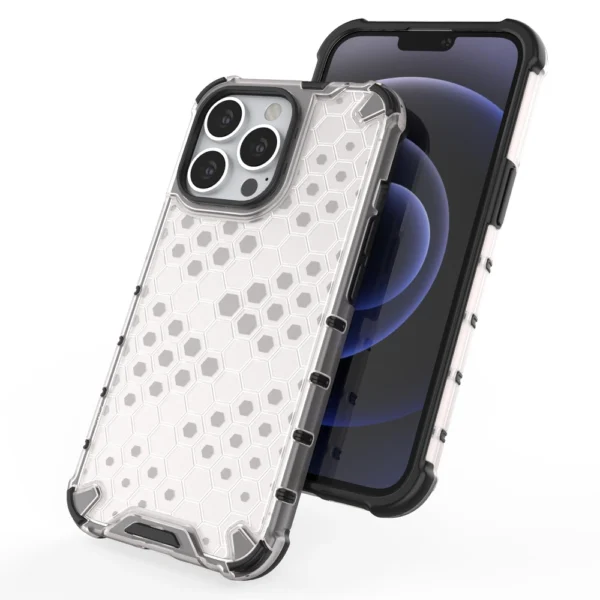 Honeycomb Case armor cover with TPU Bumper for iPhone 13 Pro blueeng