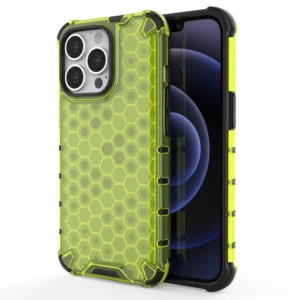 Honeycomb Case armor cover with TPU Bumper for iPhone 13 Pro greeneng