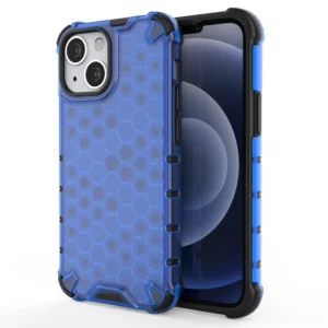 Honeycomb Case armor cover with TPU Bumper for iPhone 13 mini blueeng