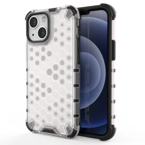 Honeycomb Case armor cover with TPU Bumper for iPhone 13 mini transparenteng